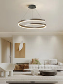 Modern single ring gold iron chandelier with indoor LED lighting