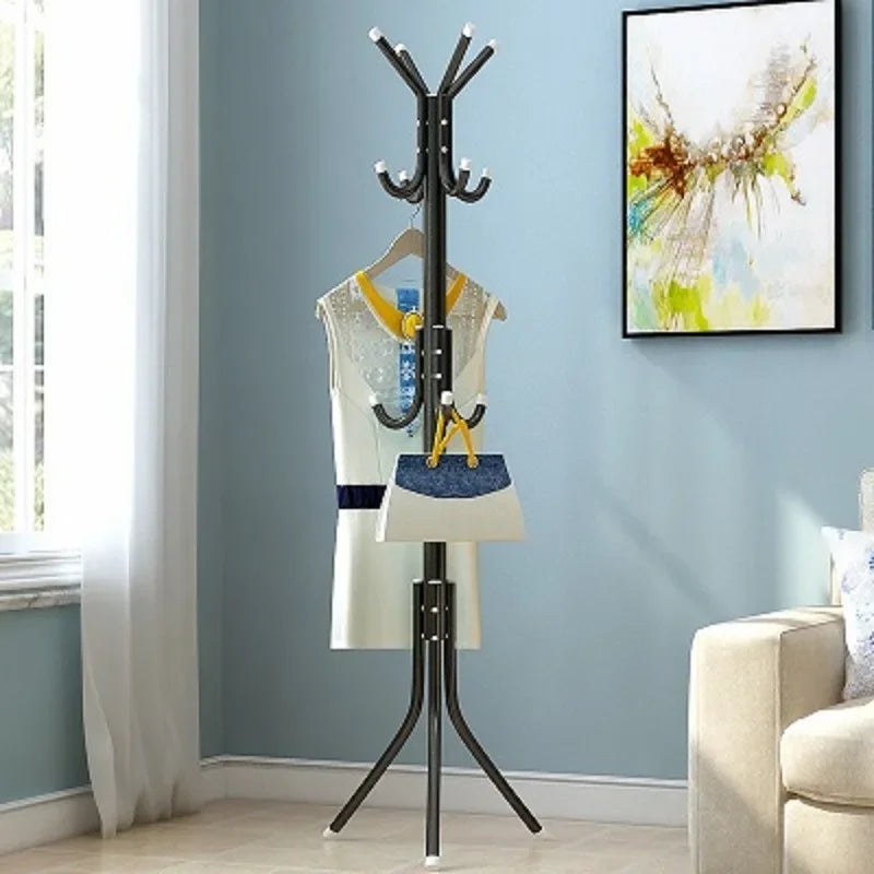 modern vertical wood and iron hanger for storage - vue 3 sur 6