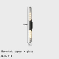 Minimalist brass and copper wall lamp with bulb included