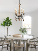 Vintage carved wood chandelier for elegant home lighting