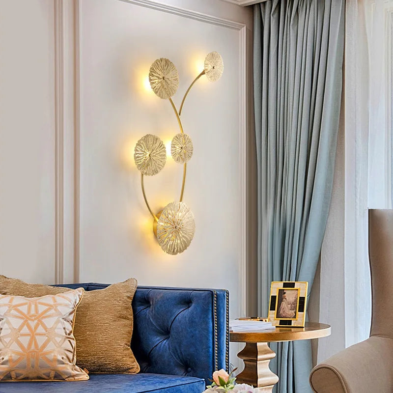 Modern gold LED wall light for interior decoration - vue 6 sur 17