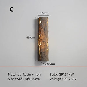 Modern nordic style tree stump LED wall light