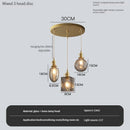 Vintage Edison chandelier with crystal glass shade for bar or loft