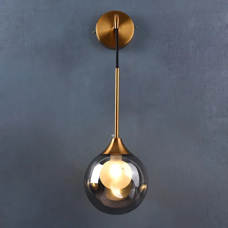 modern led wall light in the shape of a decorative ball