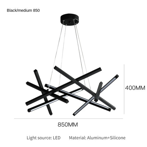 Minimalist designer geometric creative luxury chandelier - vue 12 sur 12