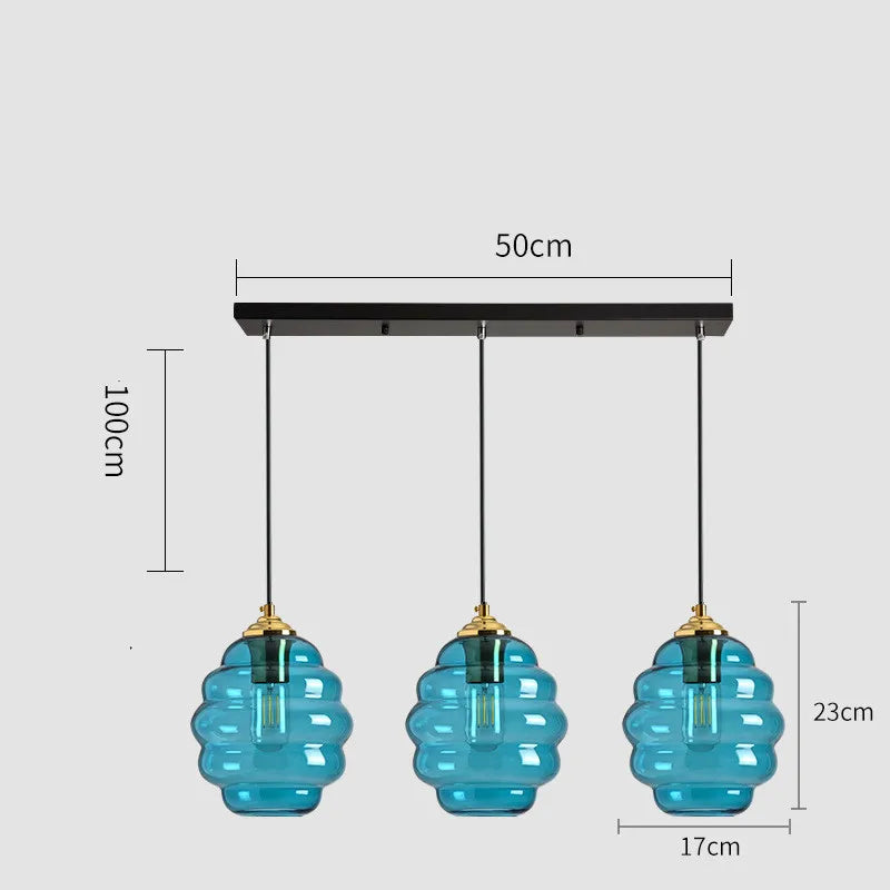Modern stained glass pendant light for interior decoration - vue 20 sur 24