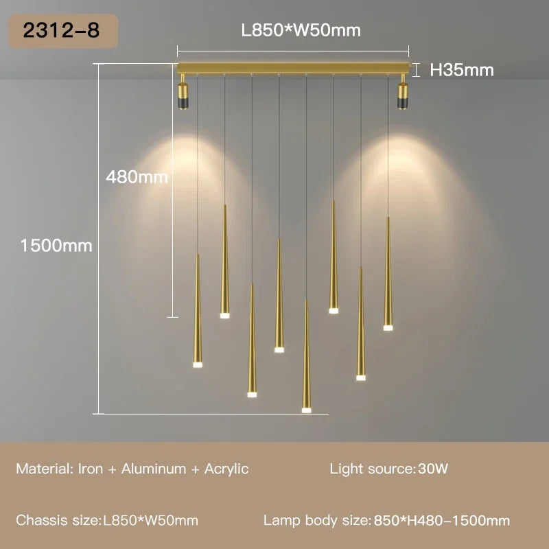 Modern LED chandelier for premium interior decoration - vue 12 sur 22
