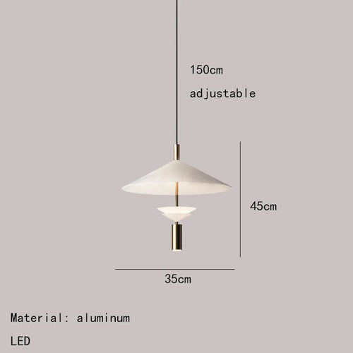 Modern indoor metal pendant light with soft illumination
