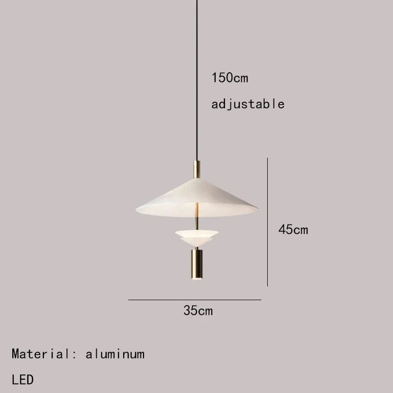 Modern indoor metal pendant light with soft illumination