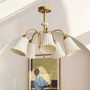 French retro ceramic and copper chandelier american style design