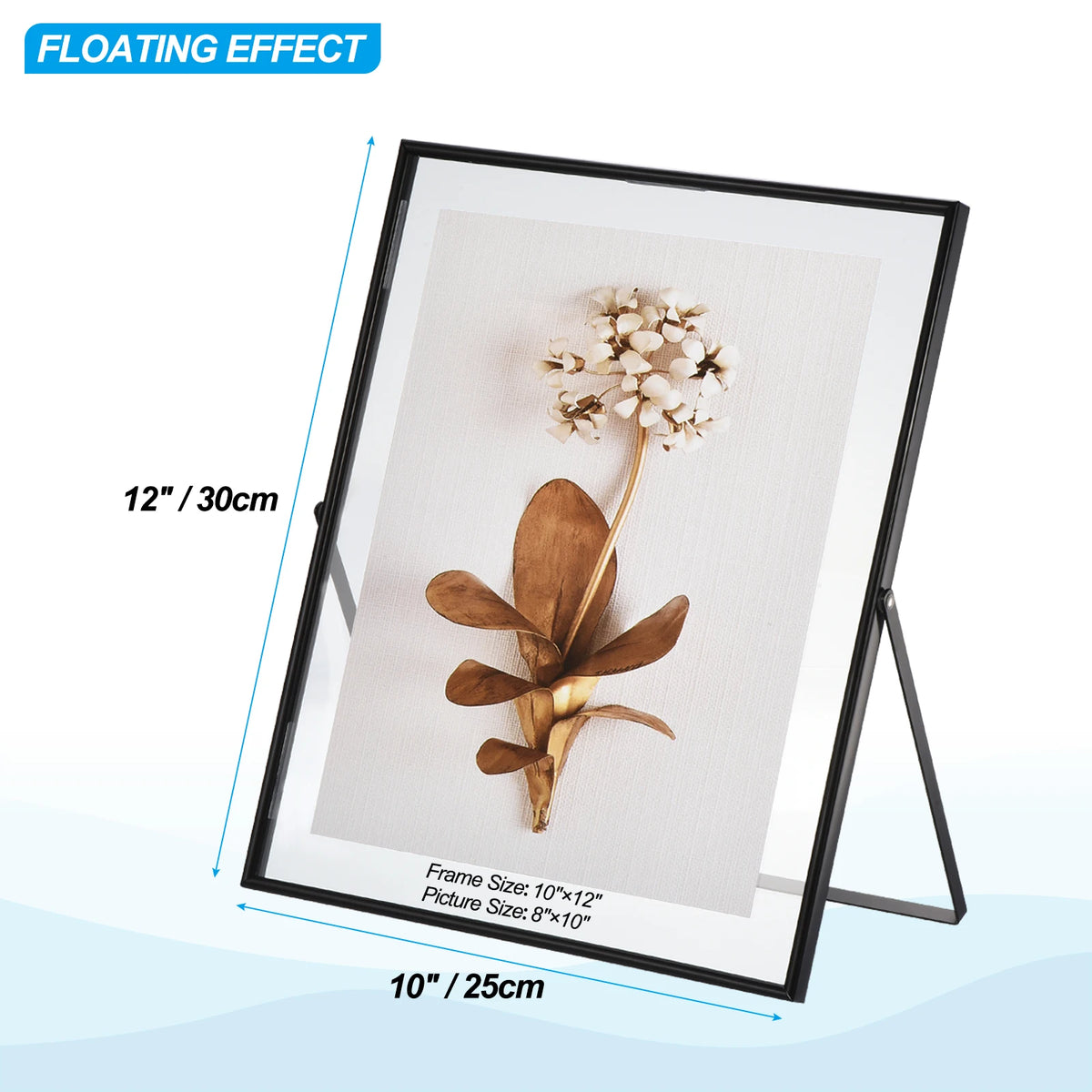 Set of 2 metal and glass photo frames for decoration - vue 19 sur 22