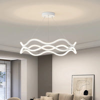 Nordic designer wave line chandelier with main light