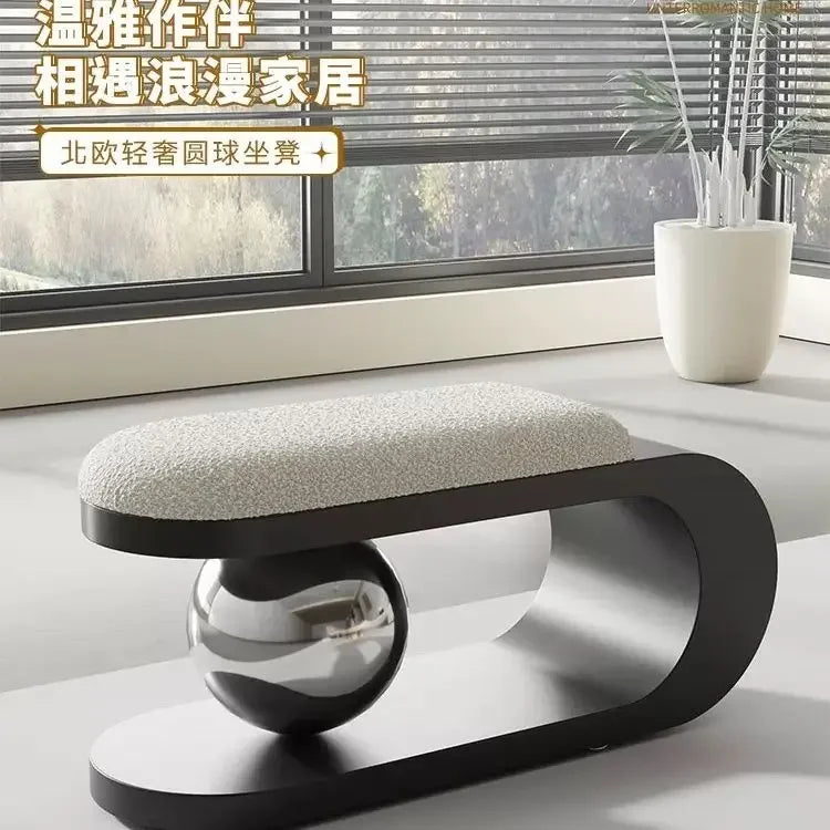 Nordic Light Luxury Home Furnishings, Shoe Changing Doors, Living Room Sofa, Bar shoe Stool,Creative Low Stool,Simple shoe Stool - vue 7 sur 7