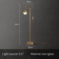 Retro gold Nordic floor lamp for elegant interiors