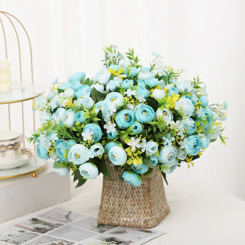 Silk artificial rose bouquet for elegant decor - vue 4 sur 10