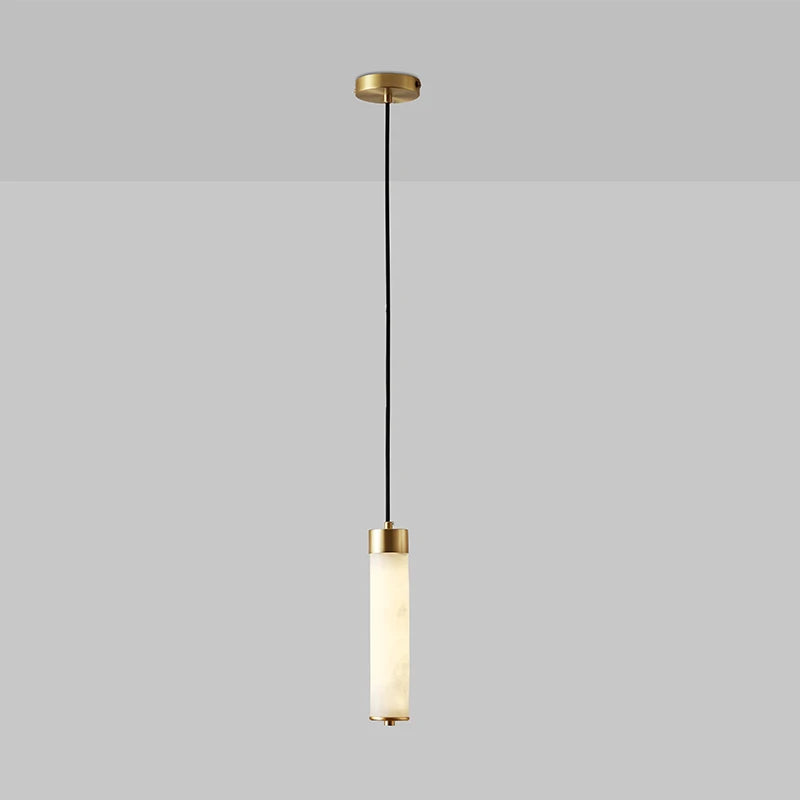 suspension LED en marbre et laiton avec cordon réglable nordique - vue 5 sur 10