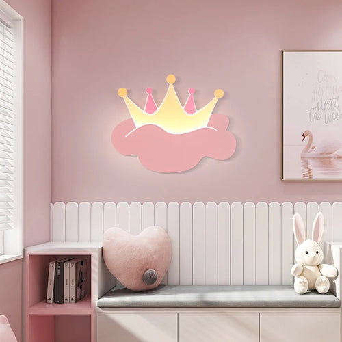 Crown wall light with remote control for children's room - vue 2 sur 9