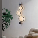 Minimalist Nordic wall light with 3 art deco metal rings