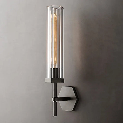 American luxury LED wall light with crystal and gold metal shade - vue 8 sur 11