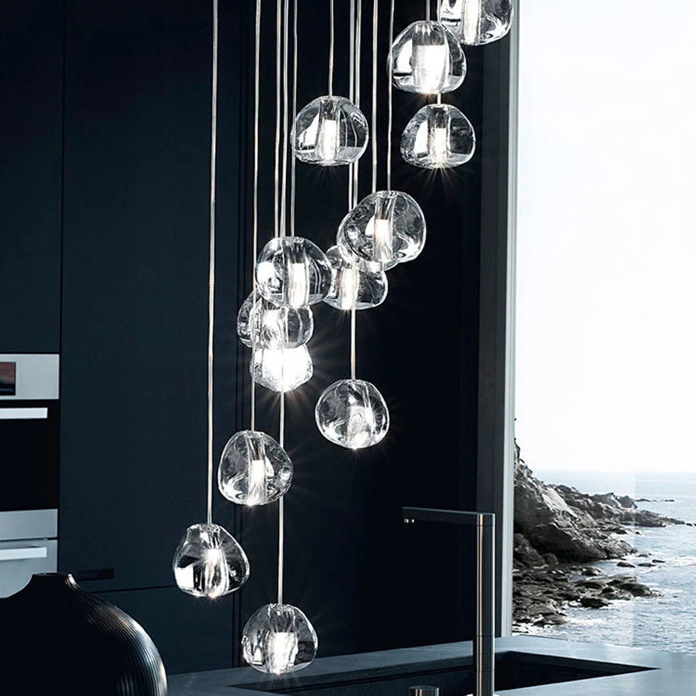 Crystal designer pendant light for modern elegant lighting