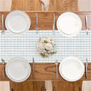 Linen table runner with check design