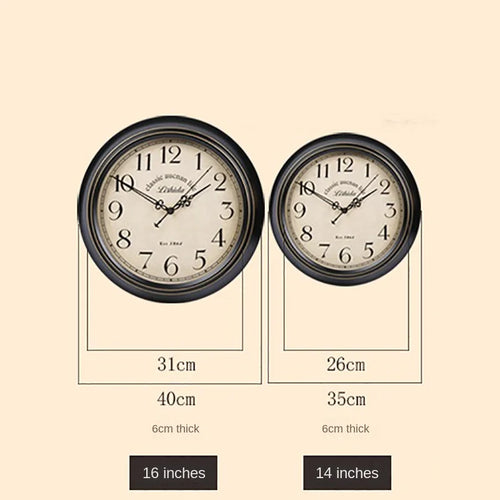 silent vintage wall clock classic metal design - vue 11 sur 26