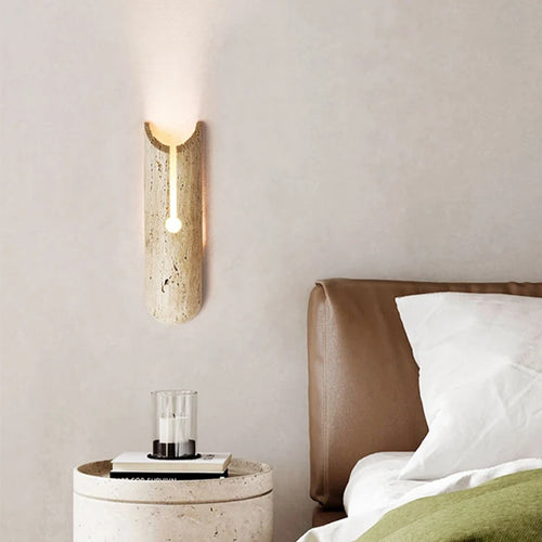 Modern minimalist stone wall light for home and hallway - vue 2 sur 6