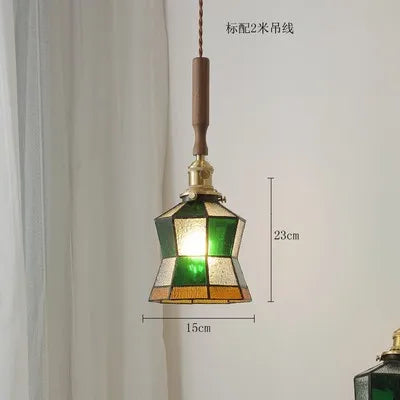 Nordic style stained glass pendant light for industrial lighting