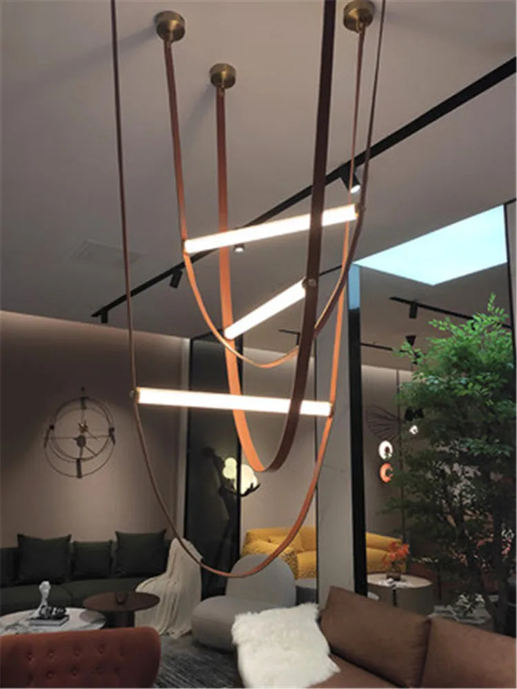 Creative minimalist postmodern glass tube LED pendant light - vue 3 sur 14