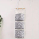 three-tier hanging bag in moisture-resistant cotton linen blend