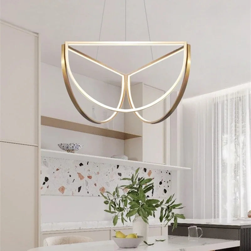 Nordic stainless steel chandelier for modern interiors - vue 3 sur 8