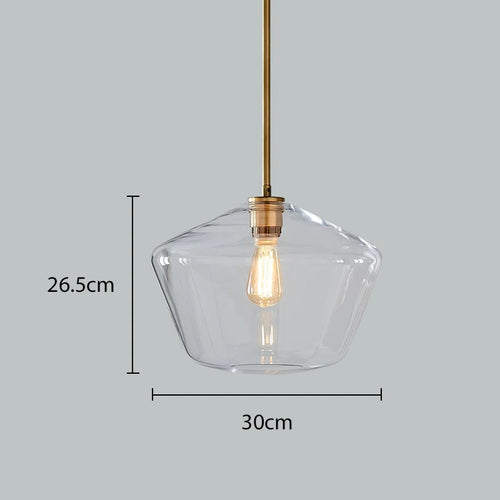Modern Nordic glass pendant light, creative minimalist style - vue 11 sur 14