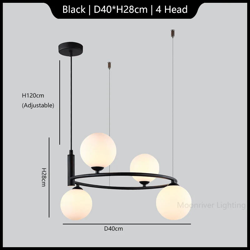 lustre en verre blanc minimaliste pour décoration moderne intérieure
