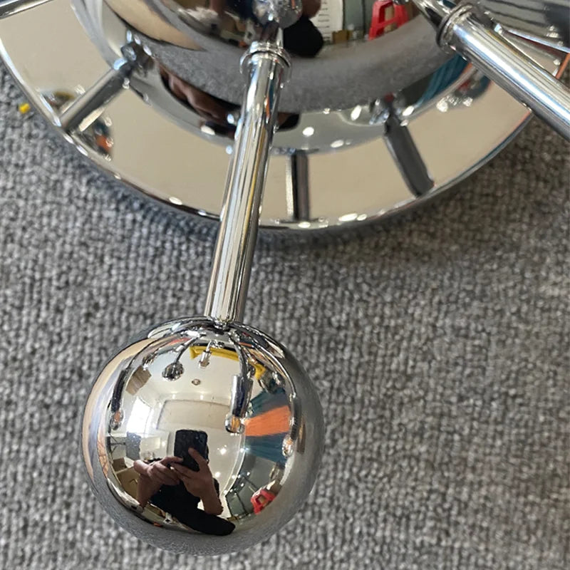 Medieval space style chrome metal wall light for restaurants - vue 6 sur 6