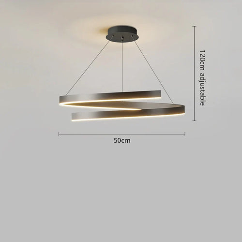 Modern single ring gold iron chandelier with indoor LED lighting - vue 13 sur 15