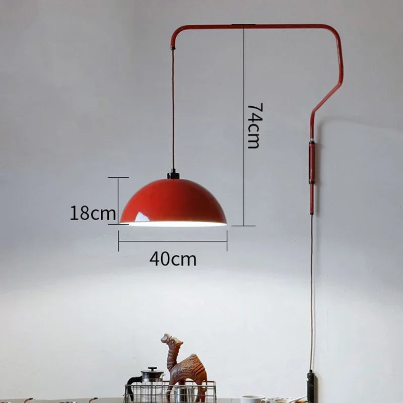 Luxury retractable rotating iron wall light