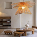 Handmade modern multi-tier rattan chandelier