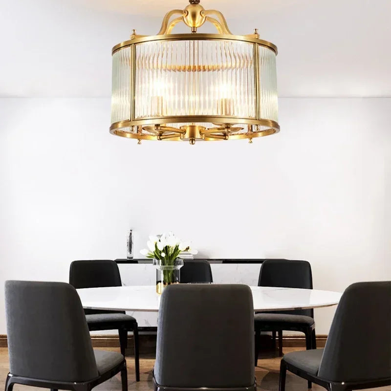 Modern glass and golden copper ceiling light for elegant interiors