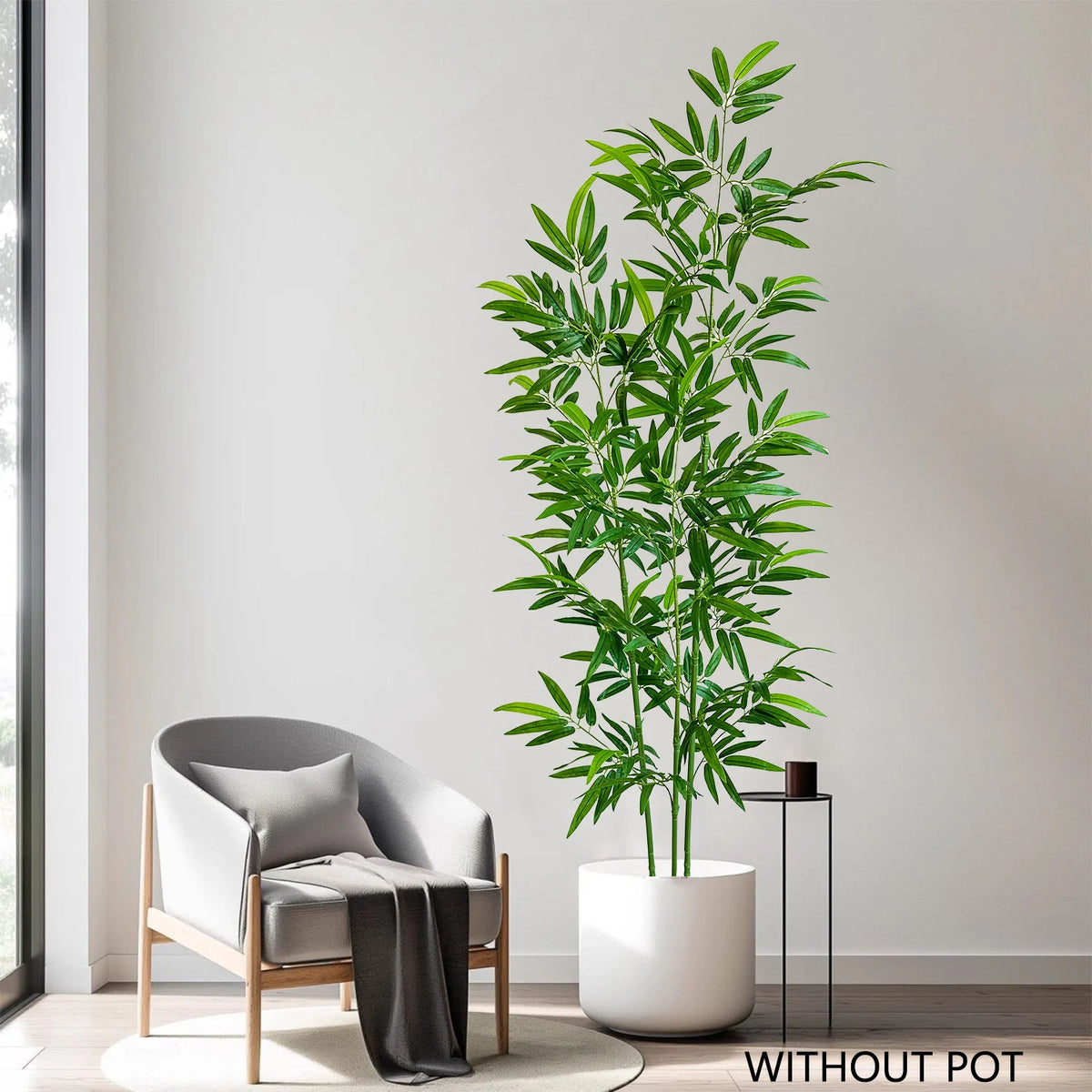 Set of 3 artificial bamboo branches for festive indoor decoration