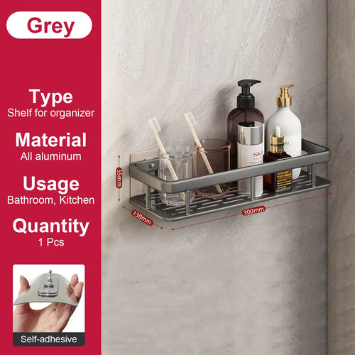 no-drill wall shelf for bathroom and kitchen storage - vue 14 sur 30