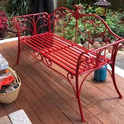 wrought iron garden bench outdoor table and chairs - vue 14 sur 14