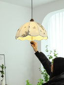 Patterned fabric pendant light for bar and living room
