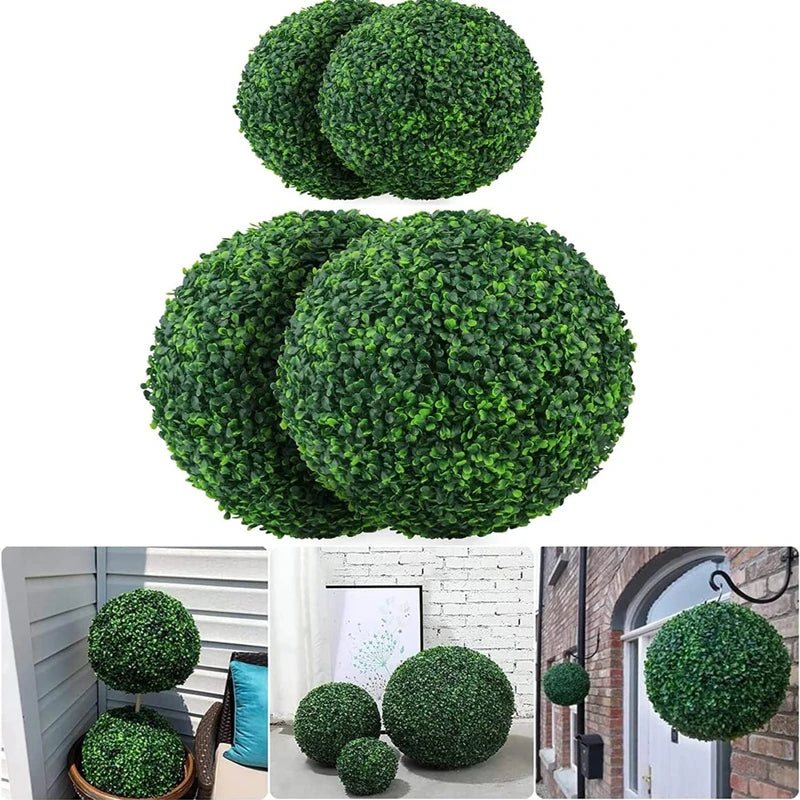 Set of artificial topiary balls for garden and wedding decoration