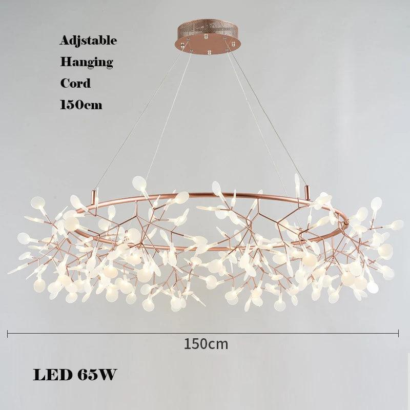 Creative LED chandelier in stainless steel and acrylic for interior decoration - vue 13 sur 18