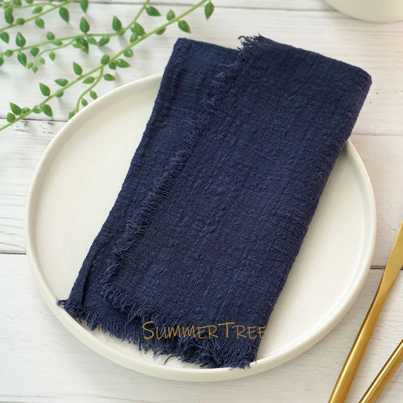 Reusable vintage cotton gauze table napkin