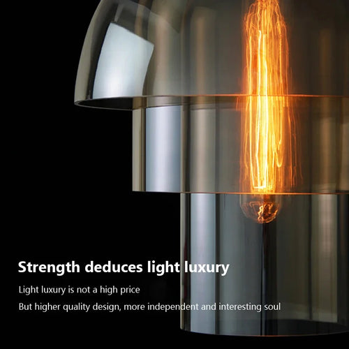 Modern glass pendant light for minimalist interior decoration - vue 5 sur 6