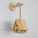 Solid wood chalet style wall light for children's room