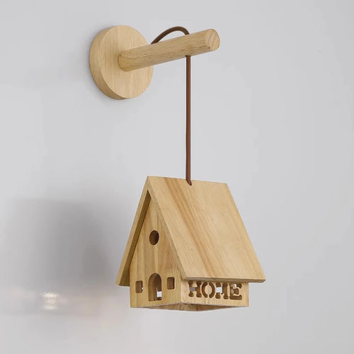 Solid wood chalet style wall light for children's room - vue 7 sur 8