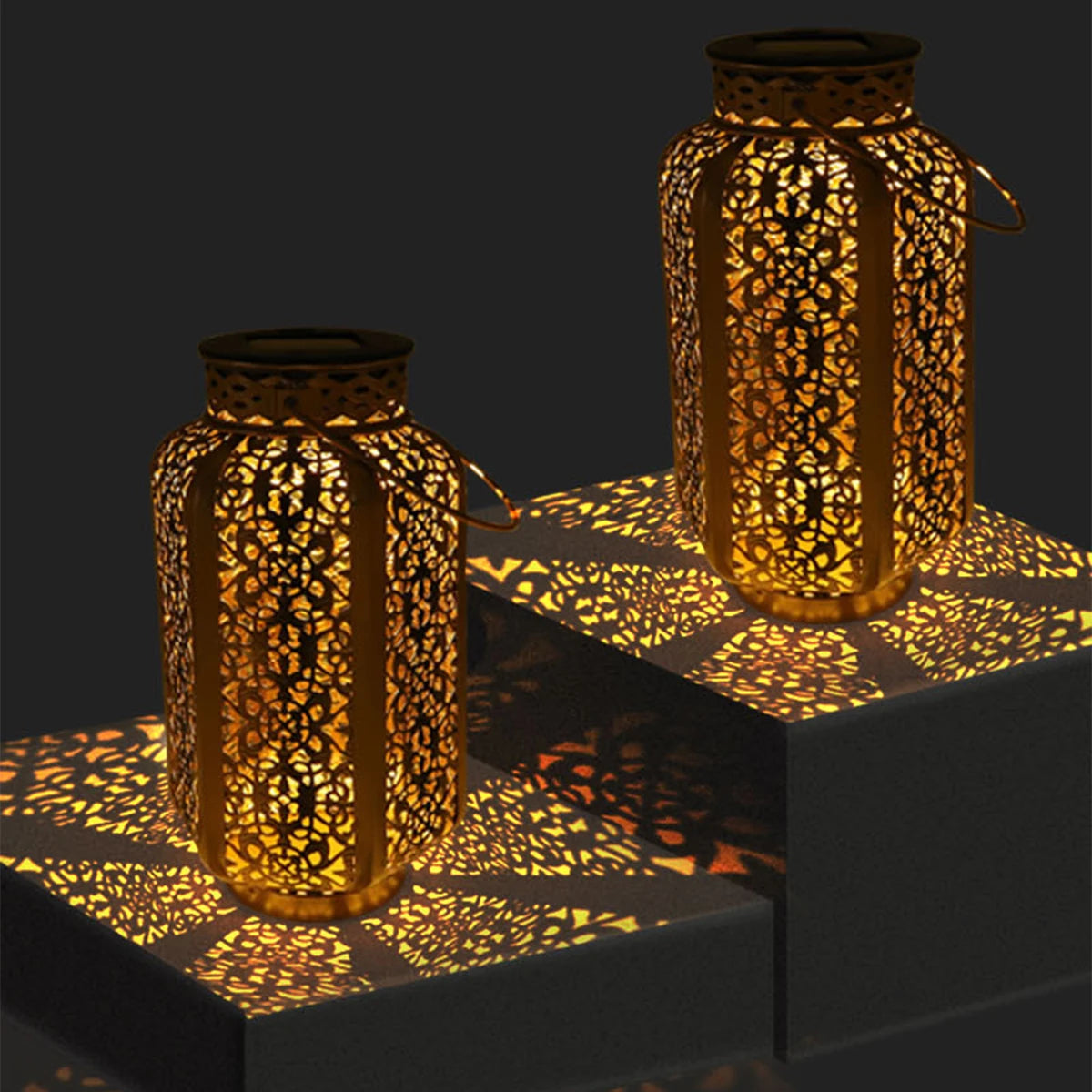 Retro solar iron lamp for outdoor decoration - vue 5 sur 7