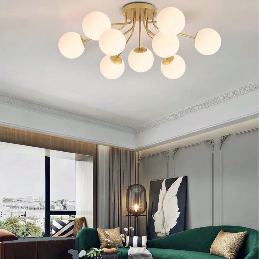 LED glass ball pendant light for restful sleep - vue 4 sur 11